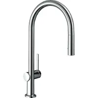 Hansgrohe Grifo de cocina Mitigeur 210 con ducha extractible de 2 chorros, acabado cromado, modelo Talis M54