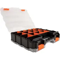DeLOCK Caja organizadora con 34 compartimentos, de 320 x 270 x 80 mm, color naranja/negro