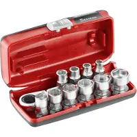 Facom Llave de vaso de 1/4 de pulgada, hexagonal, juego de 11 piezas