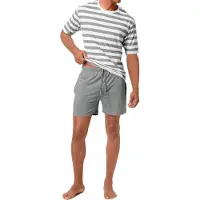 H.I.S. Pijama corto gris / blanco