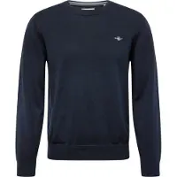 Gant para hombre. 8030561 Jersey de cuello redondo clásico marino (3XL), Casual, Algodón, Manga larga, outlet 2026.
