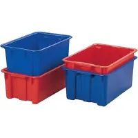 LA-KA-PE Contenedor apilable de polipropileno azul, marca LA KA PE, capacidad de 45 litros, dimensiones: 600 mm de largo x 400 mm de ancho x 250 mm de alto. Modelo: LB60/40