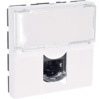 Legrand 0 765 65, conector RJ-45, 2 módulos, cable UTP, color blanco, 45 mm, 25,2 mm