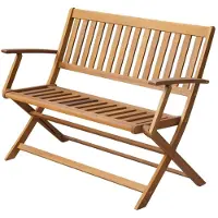 vidaXL : Banco de jardín de 120 cm, fabricado en madera de acacia maciza