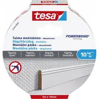 TESA Cinta adhesiva de doble cara para papel tapiz, 5 m x 19 mm