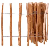 vidaXL Valla de estanque de madera de avellano, 60 x 500 cm