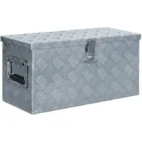 vidaXL Caja de aluminio, 61,5 x 26,5 x 30 cm, color plateado