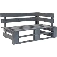 vidaXL Banco de esquina para exteriores, de madera con aspecto de paleta, color gris