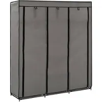 vidaXL Armario de tela gris con compartimentos y barras, 150x45x175 cm ()