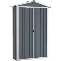 Yiwydaa - Caseta de jardín, gris, 116 x 45 x 175 cm, acero galvanizado