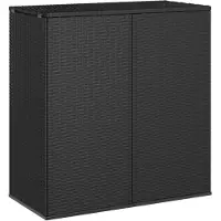 vidaXL Caja para cojines de jardín, material PE, estilo ratán, 100x49x103,5 cm, color