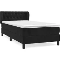 vidaXL Cama con somier y colchón , color , 90x200 cm, tapizada en terciopelo