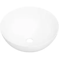 vidaXL Lavabo blanco, 36x15 cm, cerámica, redondo