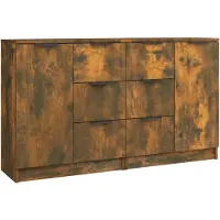 vidaXL , 2 unidades de aparadores, color roble ahumado, 60x30x70 cm, material: tablero de partículas