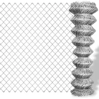 vidaXL Valla de alambre galvanizado, acero, 15 x 1 metro, color plateado