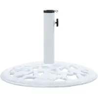 vidaXL Soporte para sombrilla blanco, 12 kg, 48 cm, de hierro fundido ()