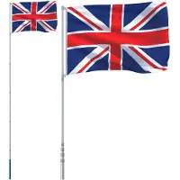vidaXL Bandera del Reino Unido con asta de 5,5 metros de aluminio ()