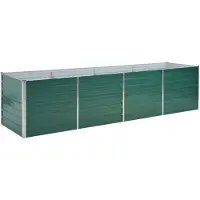 vidaXL : Jardín, jardinera elevada, acero galvanizado, 320x80x77 cm, color verde
