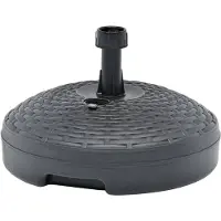 vidaXL Soporte para sombrilla de , para arena/agua, 20 litros, color antracita, plástico tipo ratán