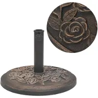 vidaXL Soporte para parasol de resina, redondo, color bronce, 9 kg ()