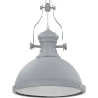 vidaXL Lámpara de techo redonda, gris, casquillo E27
