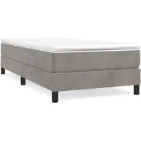 vidaXL Cama con somier y colchón de la marca , color gris claro, dimensiones 100x200 cm, tapizada en terciopelo