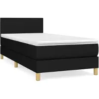 vidaXL Cama con somier y colchón , color , 90x190 cm, tapizada en tela