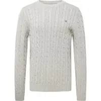 Gant para hombre. 8050601 Jersey de cuello redondo gris (M), Casual, Algodón, outlet 2026.