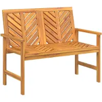 vidaXL : Banco de jardín de 109 cm, madera maciza de acacia