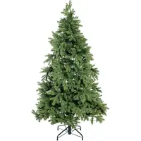 Evergreen Árbol de Navidad artificial de color verde, modelo "Roswell", con forma de abeto, de 180 cm de altura, que incluye una guirnalda de luces