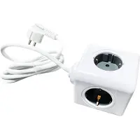 Technaxx Power Cube USB TX-195, 1,4 m, para uso en interiores, blanco, 4 tomas de corriente, 230 V, 50/60 Hz