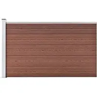 vidaXL Valla para jardín de material compuesto de madera y plástico (WPC), 175 x 105 cm, color marrón