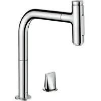 Hansgrohe Grifo mezclador para lavabo de 2 salidas, modelo Select, con ducha extraíble, acabado cromado, 2 chorros, modelo M7113-H200