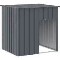 vidaXL Caseta para perros con techo, color antracita, 110x103x109 cm, acero galvanizado