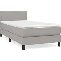 vidaXL Cama con somier y colchón de la marca , color gris claro, dimensiones 80x200 cm, tapizada en tela