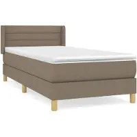 vidaXL Cama con somier y colchón de la marca , color taupe, dimensiones 100x200 cm, tapizada en tela