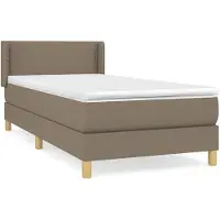 vidaXL Cama con somier y colchón , color taupe, 90x190 cm, tapizada en tela