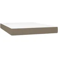 vidaXL Colchón de muelles ensacados, firmeza media, color taupe, 140x190x20 cm, funda de tela