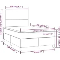 vidaXL Cama con somier y colchón, color gris, 120x200 cm, tapizada en cuero sintético
