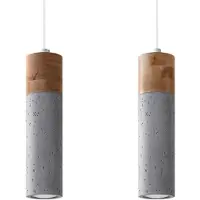 Sollux Lámpara colgante Zane 2, de hormigón arquitectónico gris, marca Sollux Lighting, modelo SL.0966