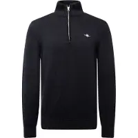 Gant para hombre. 8030170 Jersey de algodón con media cremallera negro (L), Casual, outlet 2026.