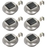 vidaXL Juego de 6 faroles solares para exteriores, LED, redondos, de 12 cm de diámetro, color blanco