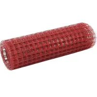 vidaXL Valla de alambre de acero con revestimiento de PVC, 25x0,5 metros, color rojo