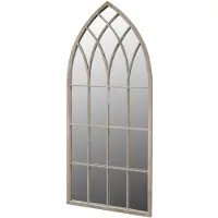 vidaXL Espejo de jardín rústico, forma de arco, 50 x 115 cm, para interior y exterior