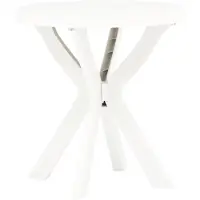 vidaXL Mesa bistró blanca, diámetro 70 cm, de plástico
