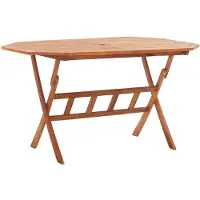 vidaXL : Mesa de jardín plegable, 135x85x75 cm, madera maciza de acacia