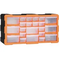vidaXL Organizador con múltiples cajones, con 22 cajones, 49x16x25,5 cm
