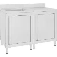 vidaXL : Armario de acero inoxidable para lavado de vajilla, 120x60x96 cm