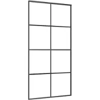 vidaXL Puerta corredera de aluminio y vidrio laminado, 102,5 x 205 cm, color negro