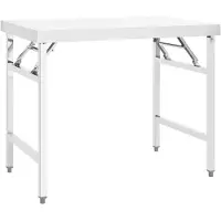 vidaXL Mesa de trabajo plegable para cocina, 100x60x80 cm, acero inoxidable